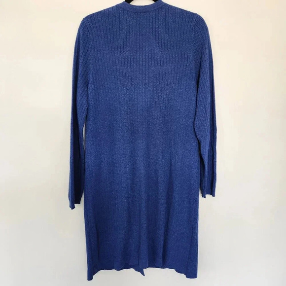 Lane Bryant Women's Size 14/16 Long Line Wool Blend Cardigan Cable Knit Blue  - - Picture 5 of 5